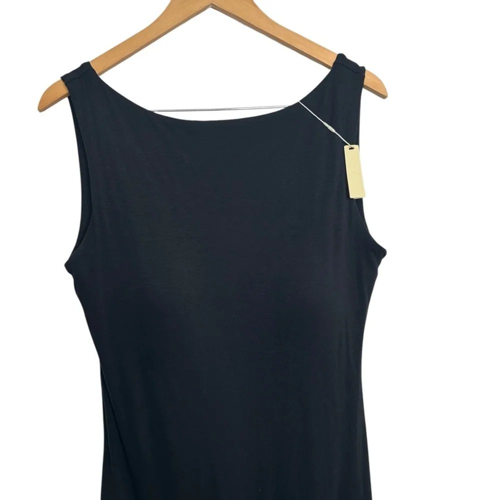 OGL Black Cooling Open Back Bandless Brami Boat Neck Mini Dress LBD Size XL - Picture 10 of 12